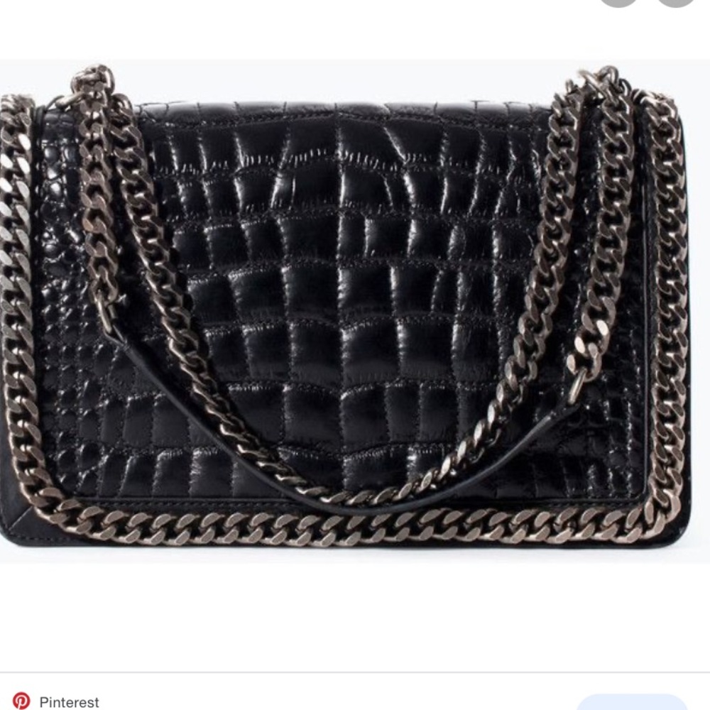 Zara croc and chain city bag leather